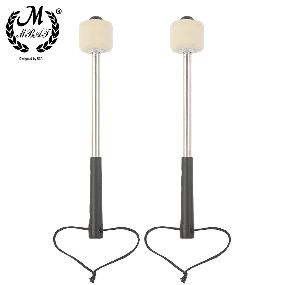 M mbat 2 teile/satz Wollfilz-Drumsticks rutsch feste Bass Drum Mallet unverzicht bare Percussion-Instrumenten-Zubehörteile Image