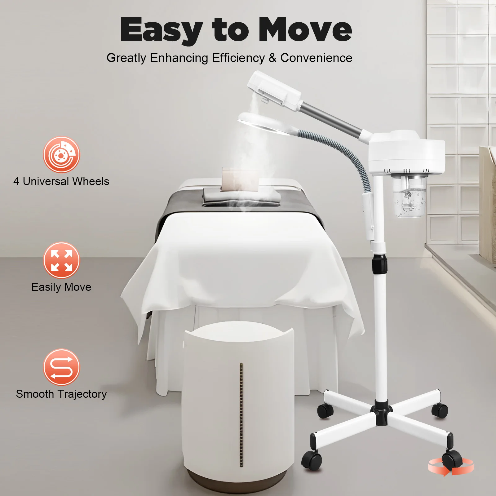 Professioneller 2-in-1-Gesichtsdampfer, Face Deep Clean Ozone Face Face Steamer, 2-in-1-Gesichtsmaschine mit 5-facher Vergrößerung Image