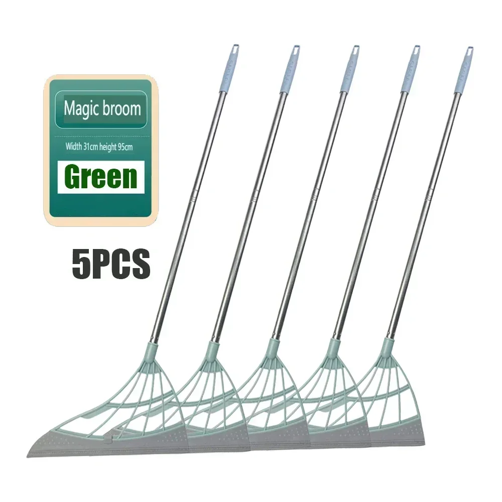 1/5/10PCS Magie Besen Fenster Waschen Wischer Silikon Besen Boden Reinigung Rakel Magie Kehrmaschine Reinigung Hause silikon Mopp Image