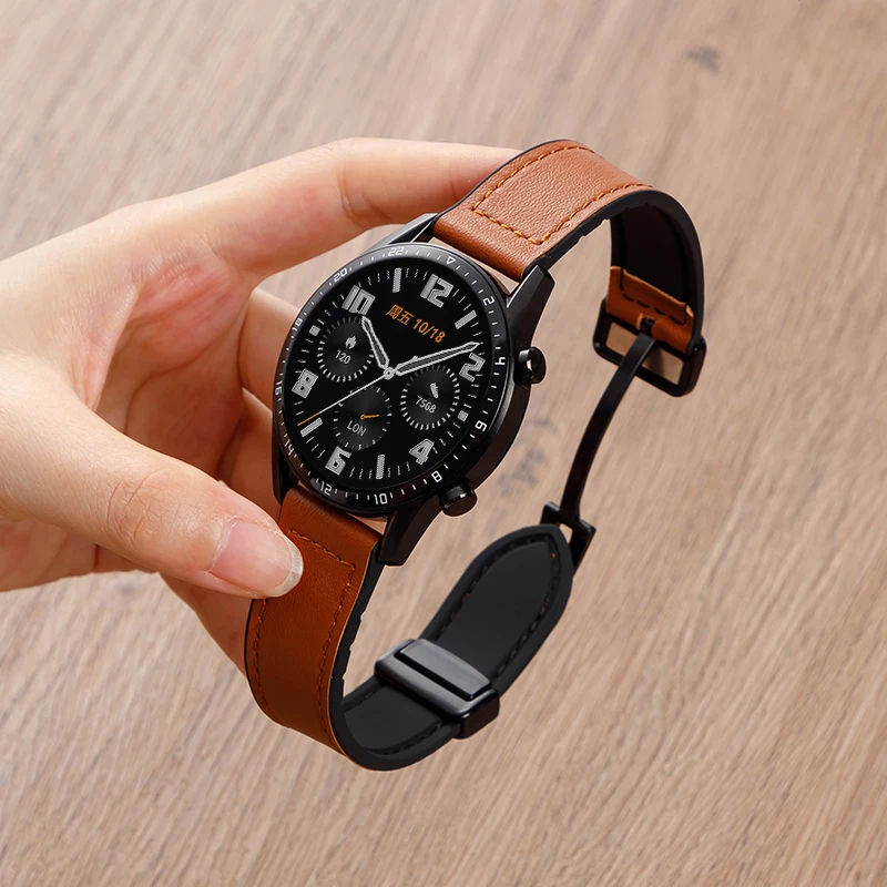Leder-Silikonarmband für Huawei Watch GT 4 41 mm 46 mm Band Armband Armband für Huawei GT4 GT3 Pro GT2 22 mm Schleife Sumsung Band Image