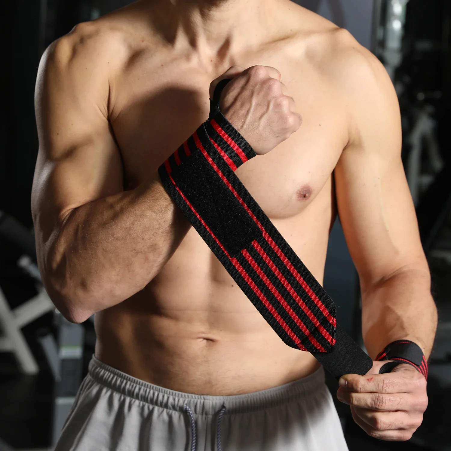WOSWEIR-1 Paar Gewichtheber-Armbänder, Handgelenkbandagen, Unterstützung für Fitnessstudio, Fitness, Sportgeräte Image