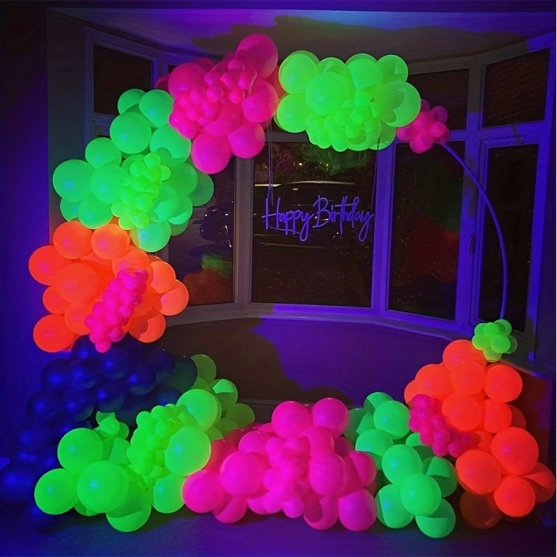 20 Stück Party-Luftballons, UV-Schwarzlicht, reaktive Neon-fluoreszierende Luftballons, leuchtet im Dunkeln, Ballon für Erwachsene, Hochzeit, Hallowe Image