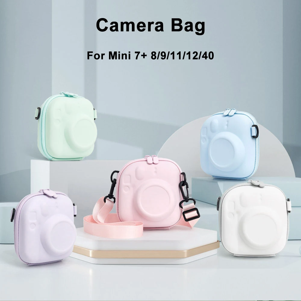 Für Fujifilm Instax Mini 7+ 8/9/11/12/40 EVA Universal Hard Case Lagerung Tasche Polaroid Kamera Tasche Shell mit Schulter Gurt Image