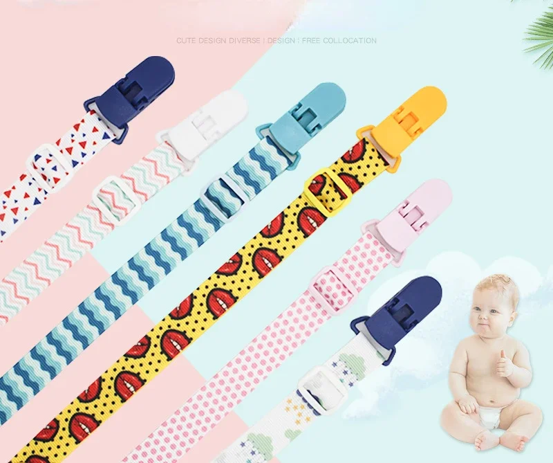 Baby Schnuller Clip Kinder Schnuller Anti-verloren Kette Einstellbare Beißringe Spielzeug Babys Kinderwagen Zubehör Halter Strap Attache Tetine Image