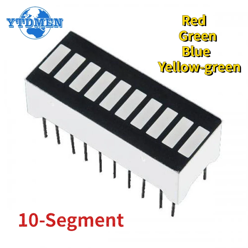 5/10 Stück 10-Segment-Lichtleisten-LED-Anzeigemodul Rot/Grün/Blau/Gelb-Grün LED-Digitalröhre 20 Pins LEDs Displays für Arduino Image