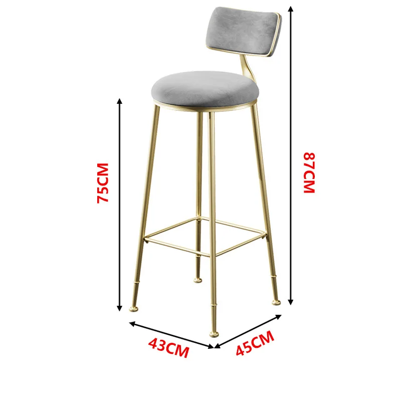 Nordic Licht Moderne Metall Barhocker Tragbare Barhocker Nordic Stil Wohnzimmer Hohe Stuhl Zurück Barhocker