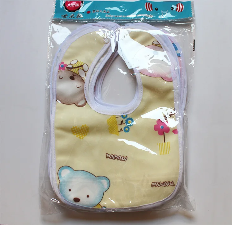Baby Cartoon Snap Wasserdichtes Lätzchen Super Weiches Baby Lätzchen Neugeborenes Kristall Samt Speicheltuch Image