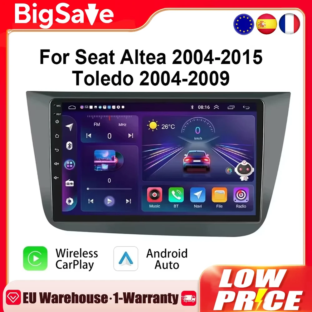 4G CarPlay Android Car Radio For Seat Altea 2004-2015 Toledo 2004-2009 Multimedia Player GPS Navigation 2din Head Unit Image