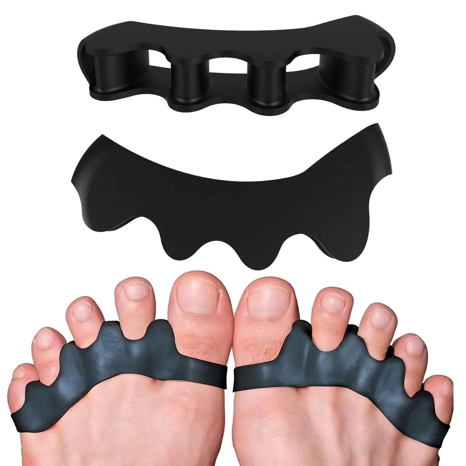 2 Stück = 1 Paar Zehenspreizer, Bahren, korrekte Fuß- und Ballenzehen-Schmerzlinderung, Fußpflege, weiches Gel, Glätteisen, Abstandshalter, 5 Farben Image