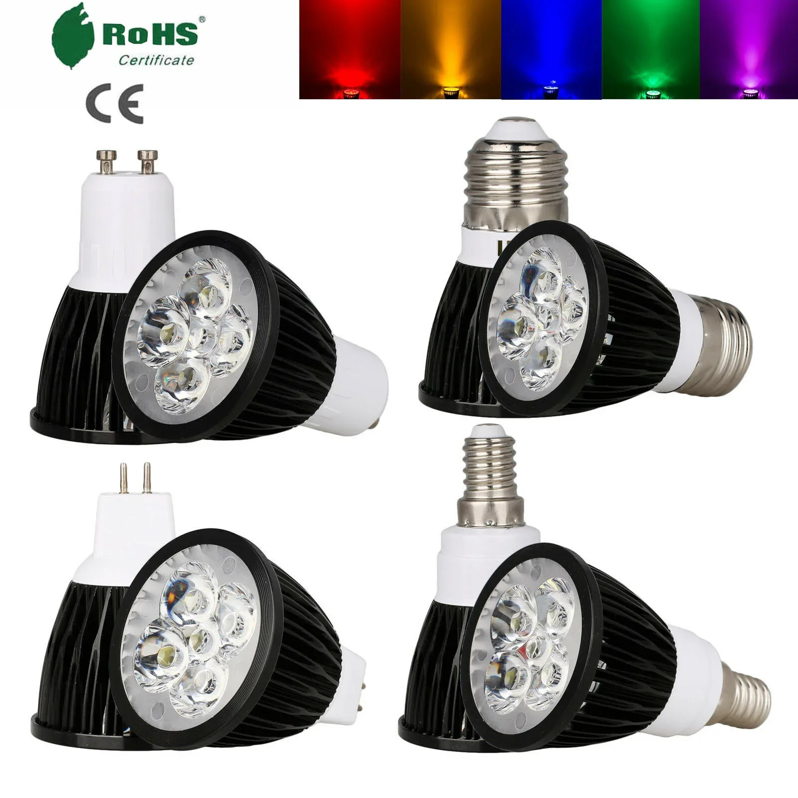 Dimmbare LED Lampada 9W 12W 15W GU10 MR16 GU5.3 E27 E14 LED Birne 110V 220V 12V Led Strahler Rot Blau Grün Gelb LED Lampe