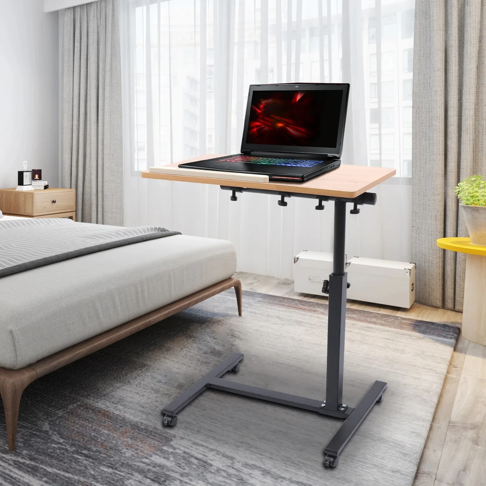 Tragbarer mobiler Lift-Computer, klappbarer Schreibtisch, Arbeitstisch, höhenverstellbar, Computertisch, Schoßbett, Tablett, Bett, Schreibtisch, Arbeitsmöbel