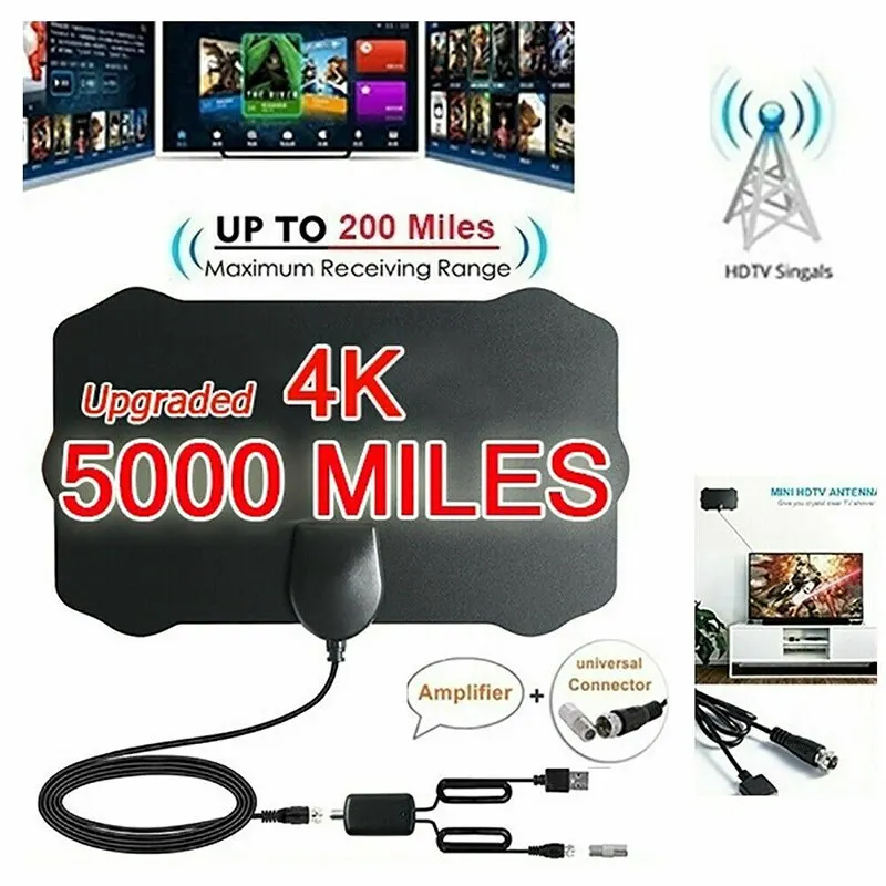 2025 Neues 5000 Meilen Reichweite TV-Signal Digitales Antennenkabel HD 1080P 4K-Antenne Digitales Indoor-HDTV mit Verstärker-Signalverstärker Image