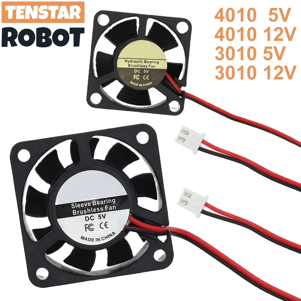 40 x 40 x 10 mm 4010 30 x 30 x 10 mm 3010 12 V 5 V Volt bürstenlose DC-Lüfter für Kühlkörper, Kühler, Kühler für 3D-Drucker-Teile-Lüfter Image
