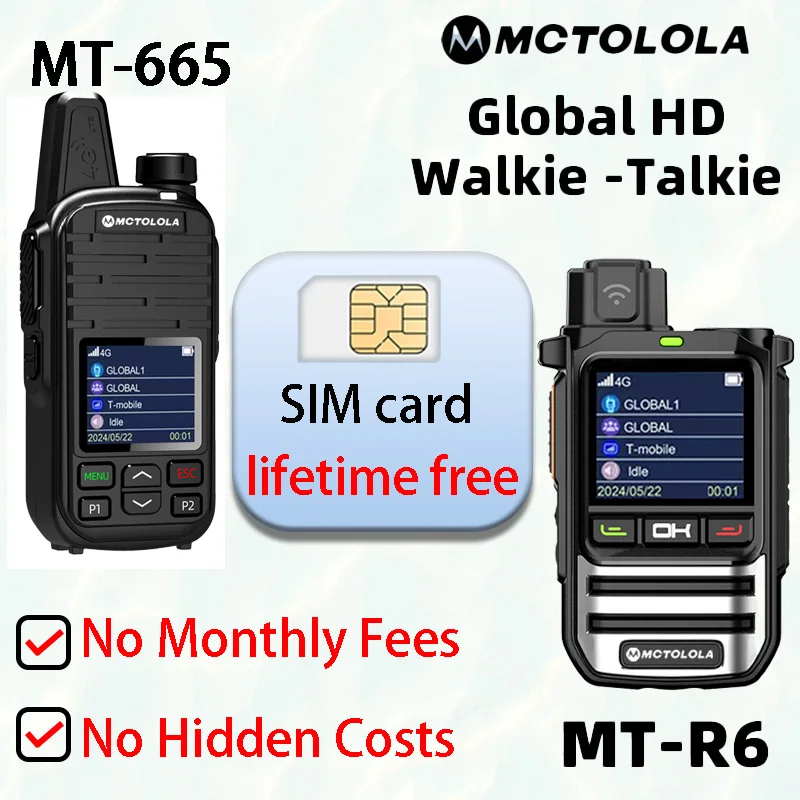MOTOLOLA (SIM lebenslang kostenlos) Globales 4G POC-Walkie-Talkie, 5000 Kilometer Reichweite, globales Walkie-Talkie für Polizei- und Zivilflotten Image