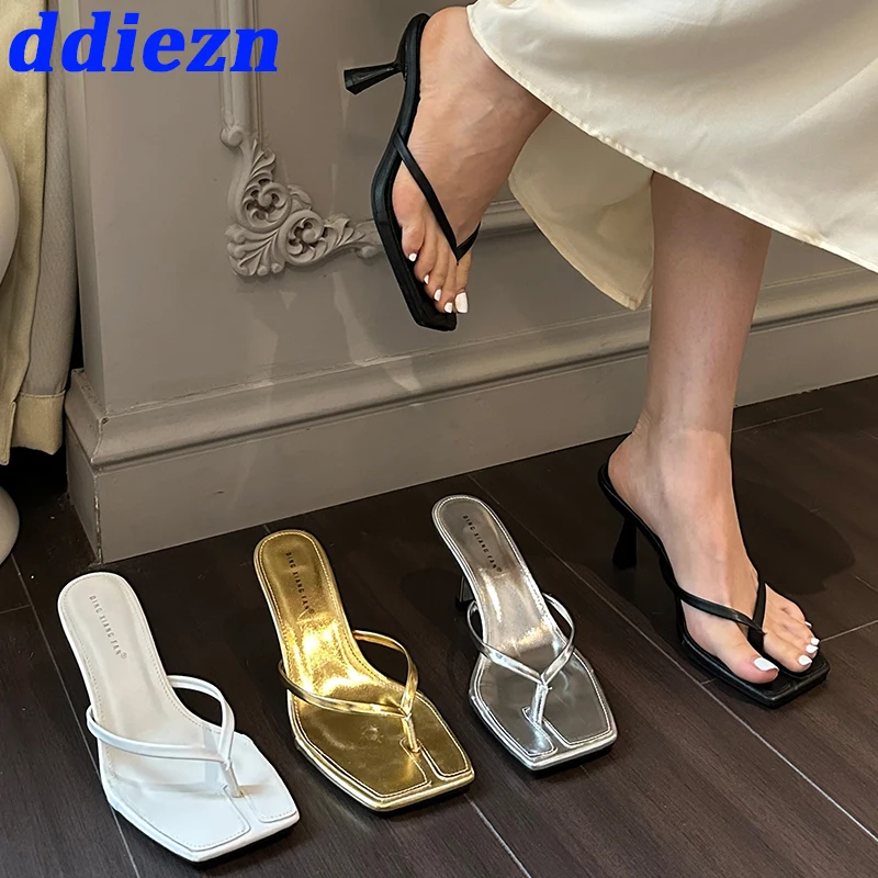 Weibliche Sommer Sexy Heels Sandalen Rutschen Damen Schuhe Mode Frauen Pumpen Flip-Flops Luxus High Heels Hausschuhe Schuhe