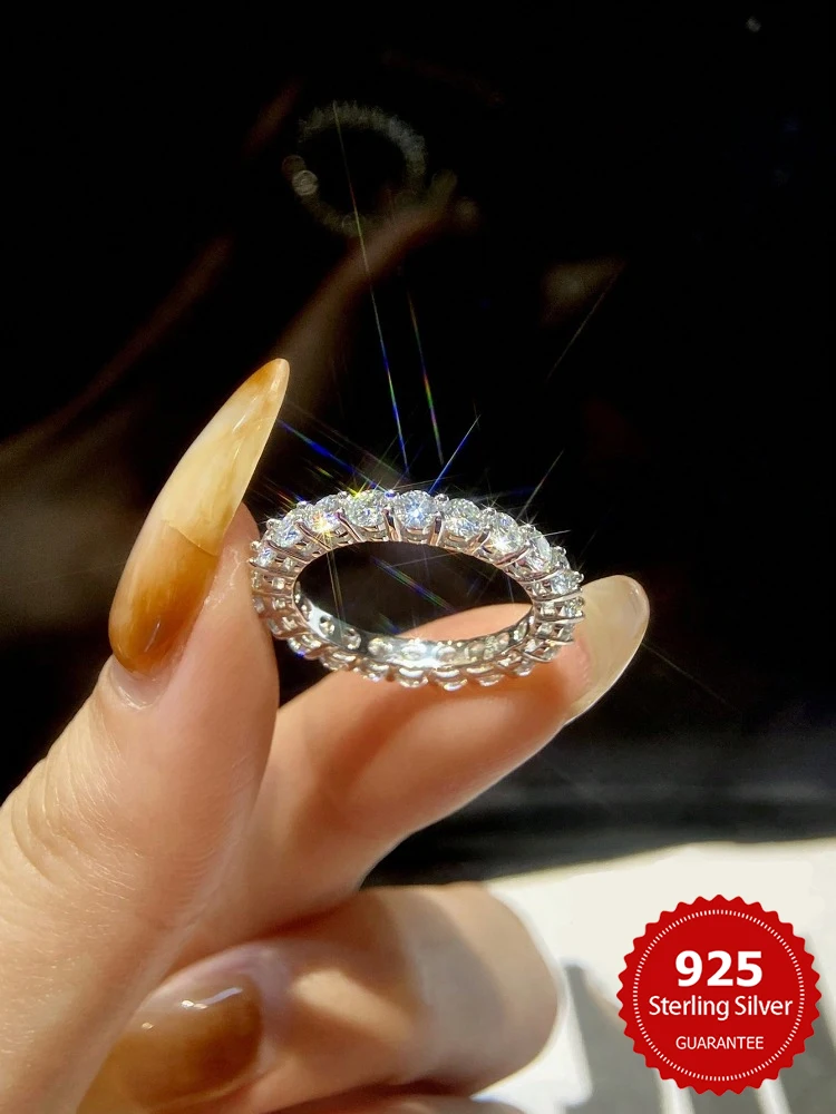 925er Sterlingsilber, Zirkon, modisch, klassisch, einreihig, Ring für Damen, Verlobung, Hochzeit, luxuriös, hochwertiger edler Schmuck Image