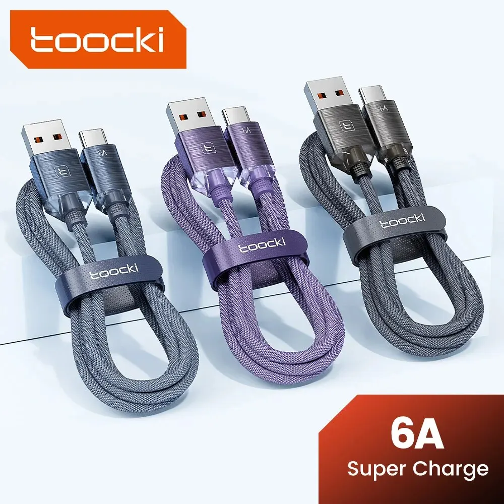 Toocki 6A USB Typ C Kabel für Huawei Xiaomi Samsung Oneplus POCO SuperCharge 66W/100W Schnellladung Typ C Kabel Datenkabel Image