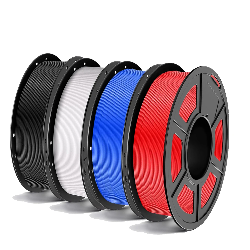 PLA 3D-Drucker-Filament, 1,75 mm, Maßgenauigkeit +/- 0,02 mm, 250 g/500 g pro Spule, Schwarz/Weiß/Blau/Rot Image
