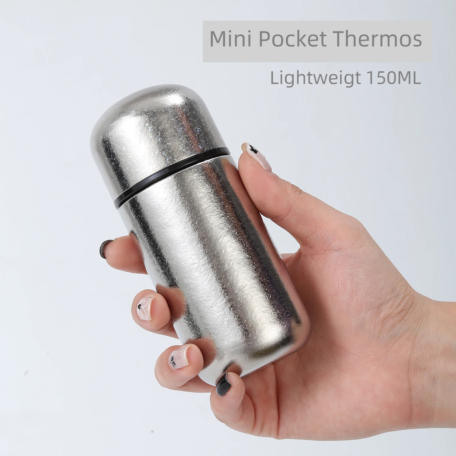 Mini Pocket Titan Tumbler 150ML Thermoskanne 5OZ Kaffeetassen Tasse Isolierflasche Trinkwasserflasche isolierter Kürbis-Titan-Eimer Image