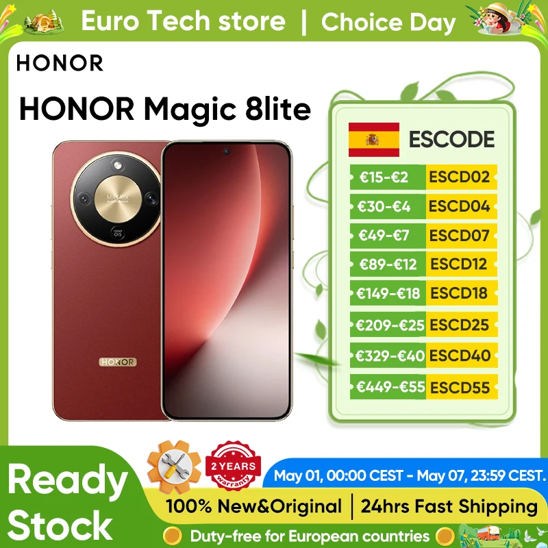 HONOR Magic 8 Lite EU-Version 5G Smartphone 108MP OIS AI eSIM 2,5m Sturzfest IP69K Staubresistent 7500mAh Snapdragon 6 Gen4 Image