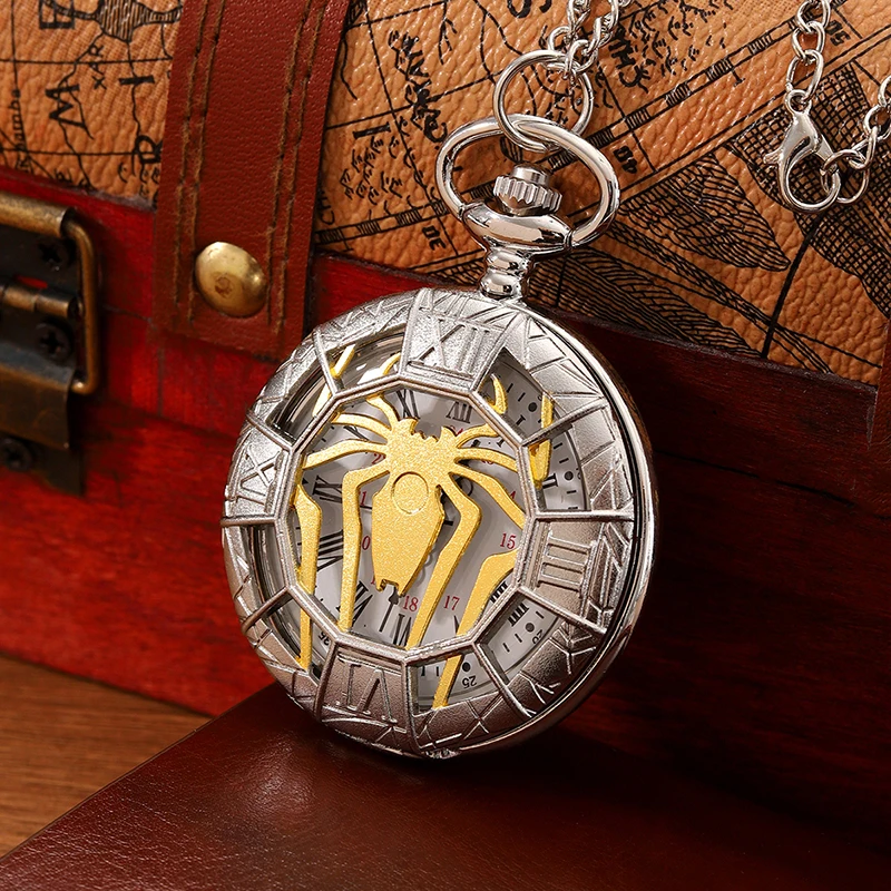 Mode Neue Vintage Relief Geschnitzt Und Ausgehöhlt Römischen Flip Stil Taschenuhr Auf Kette Anhänger Uhr Kette Herren Frauen Image