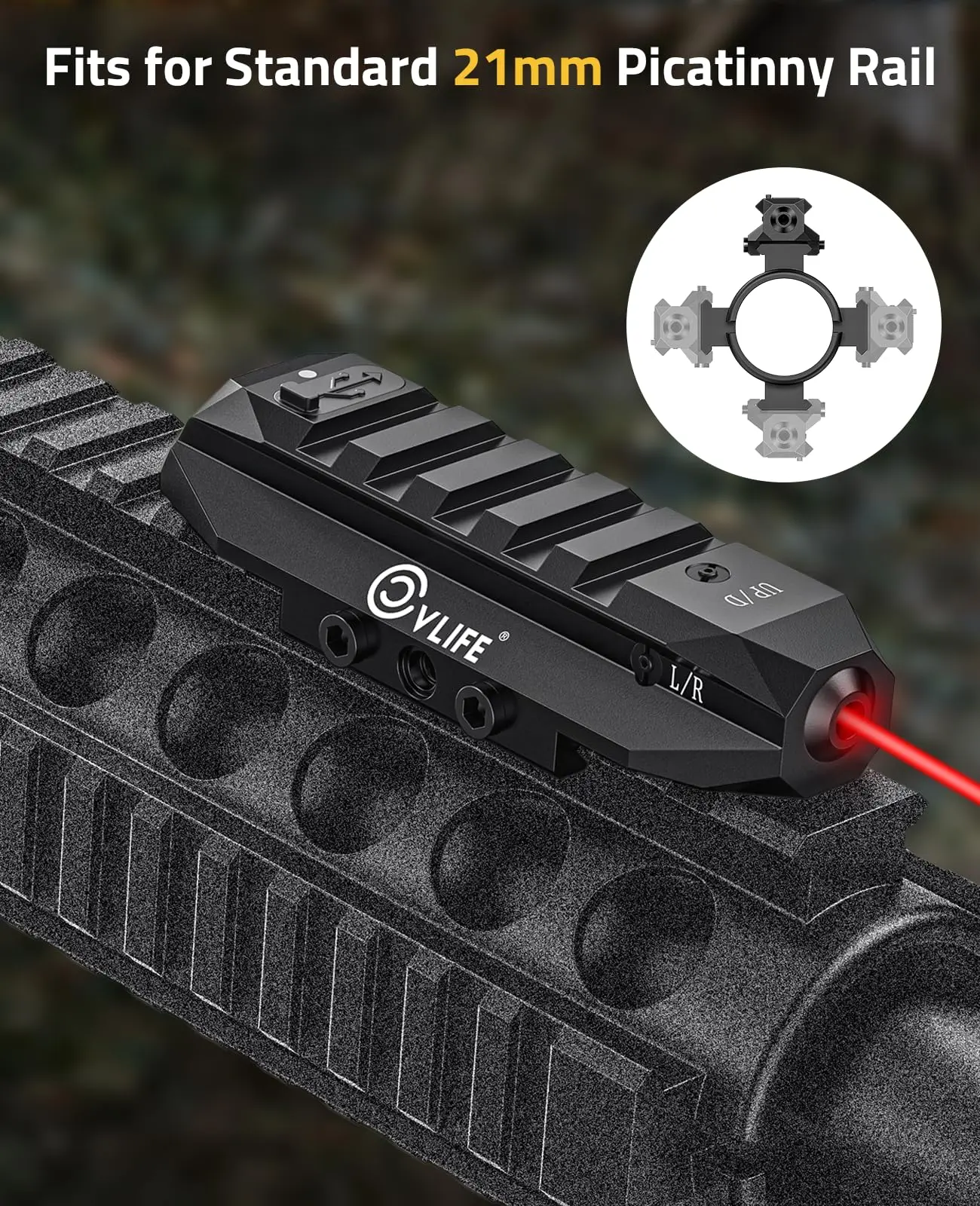 CVLIFE Red Laser Sight Tactical Low Profile -Gewehr Sichtung wieder auflösbar mit dem Strobe -Modus für Picatinny Rail Zusätzliche Rai -Dessing Image