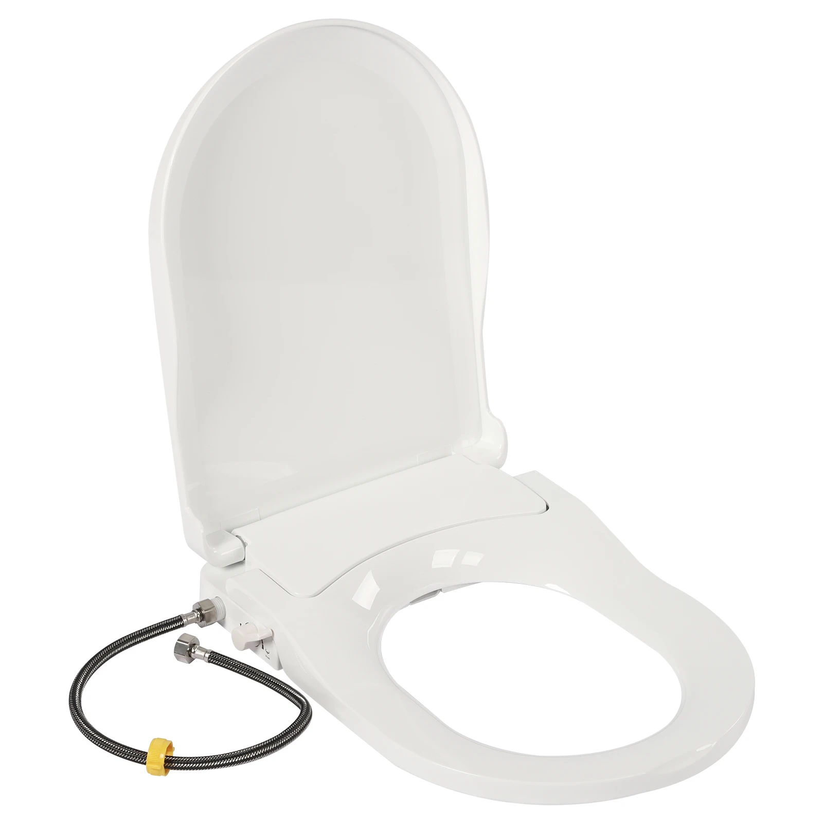 Nicht elektrischer Bidet-Toilettensitz, Doppeldüsensystem, weiß, passend für längliche Toiletten, einfache Installation Image