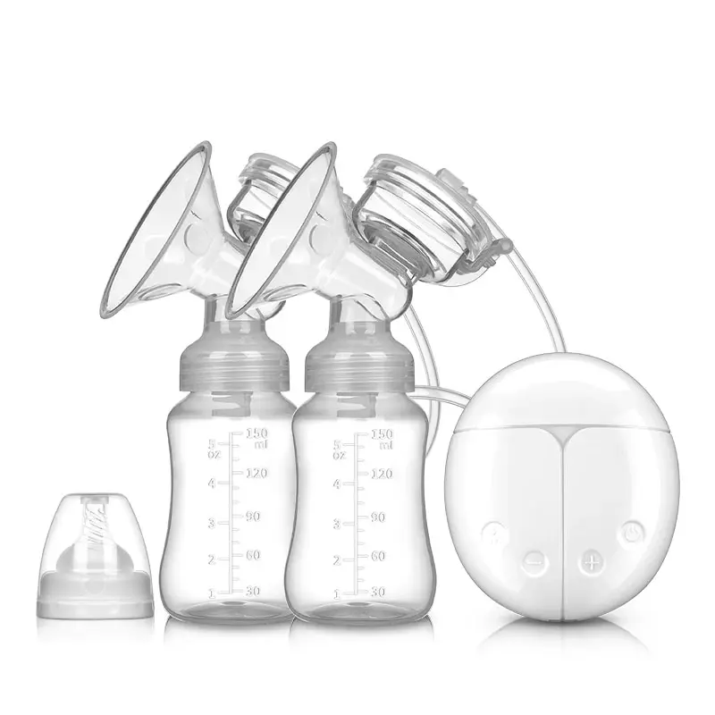 Neue elektrische Doppel milch pumpe USB BPA kostenlose Milch pumpen Baby Stillen mit Still kissen und Muttermilch Aufbewahrung geschenkset Image