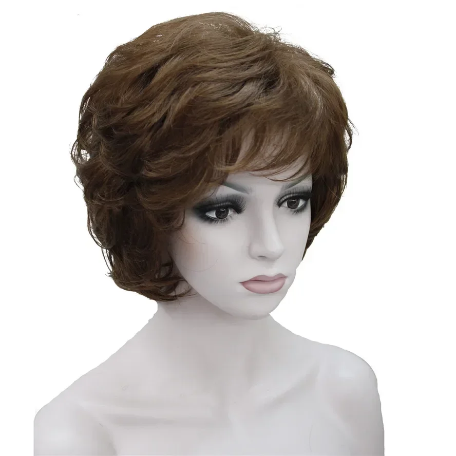 StrongBeauty frauen Perücken Schwarz/Braun Natürliche Kurze Lockige Haar Synthetische Volle Perücke 18 Farbe Image