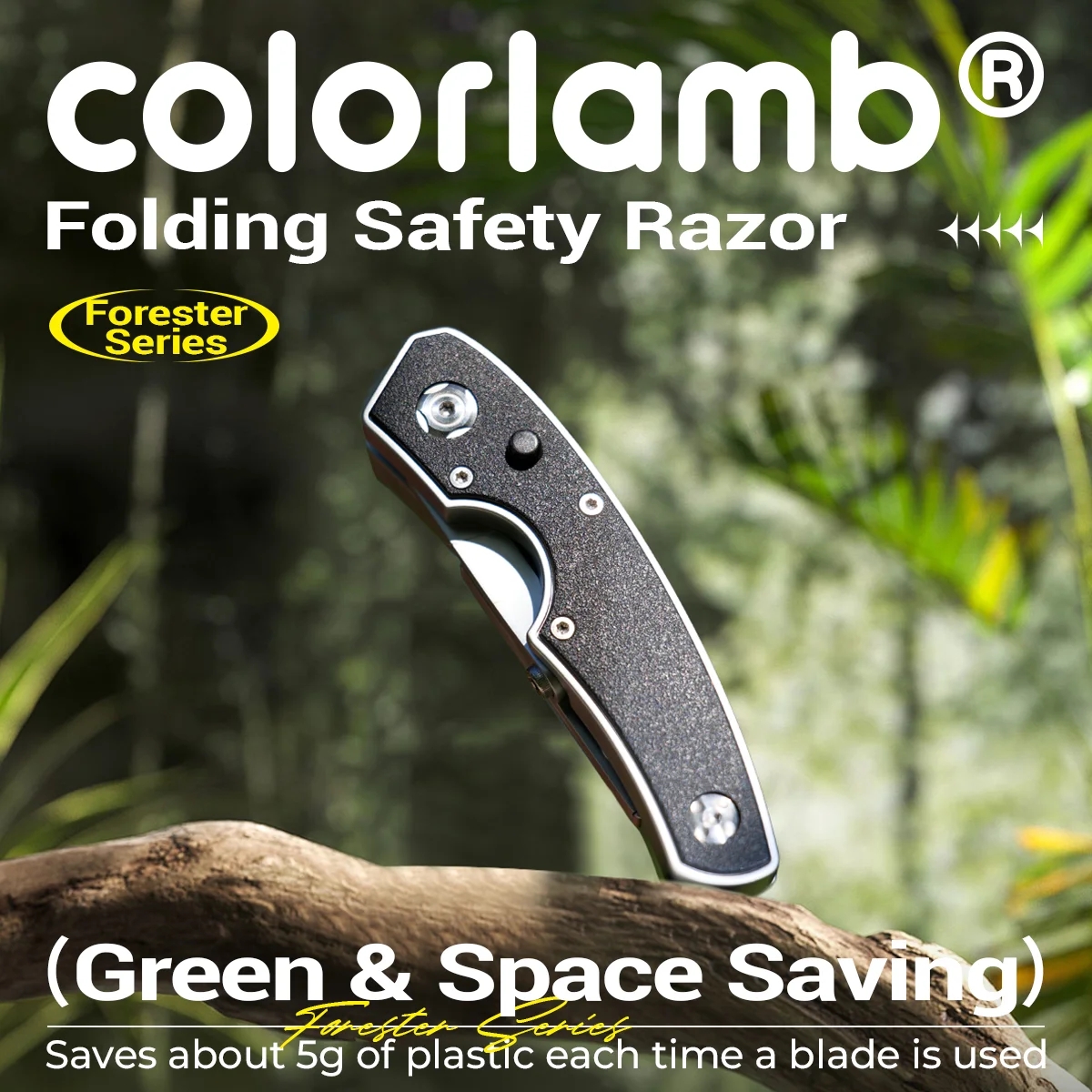 Colorlamb Klappbarer Sicherheitsrasierer für Männer, Metallgriff, einkantiger manueller Friseurrasierer, Rasierer im neuen Stil Image