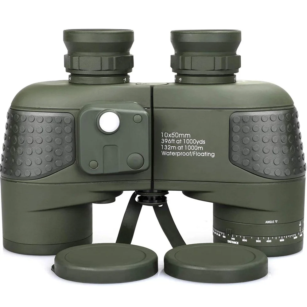 10x50 Marine Fernglas mit Entfernungsmesser Kompass BAK4 Prisma FMC Objektiv wasserdicht für Wassersport Jagd Image