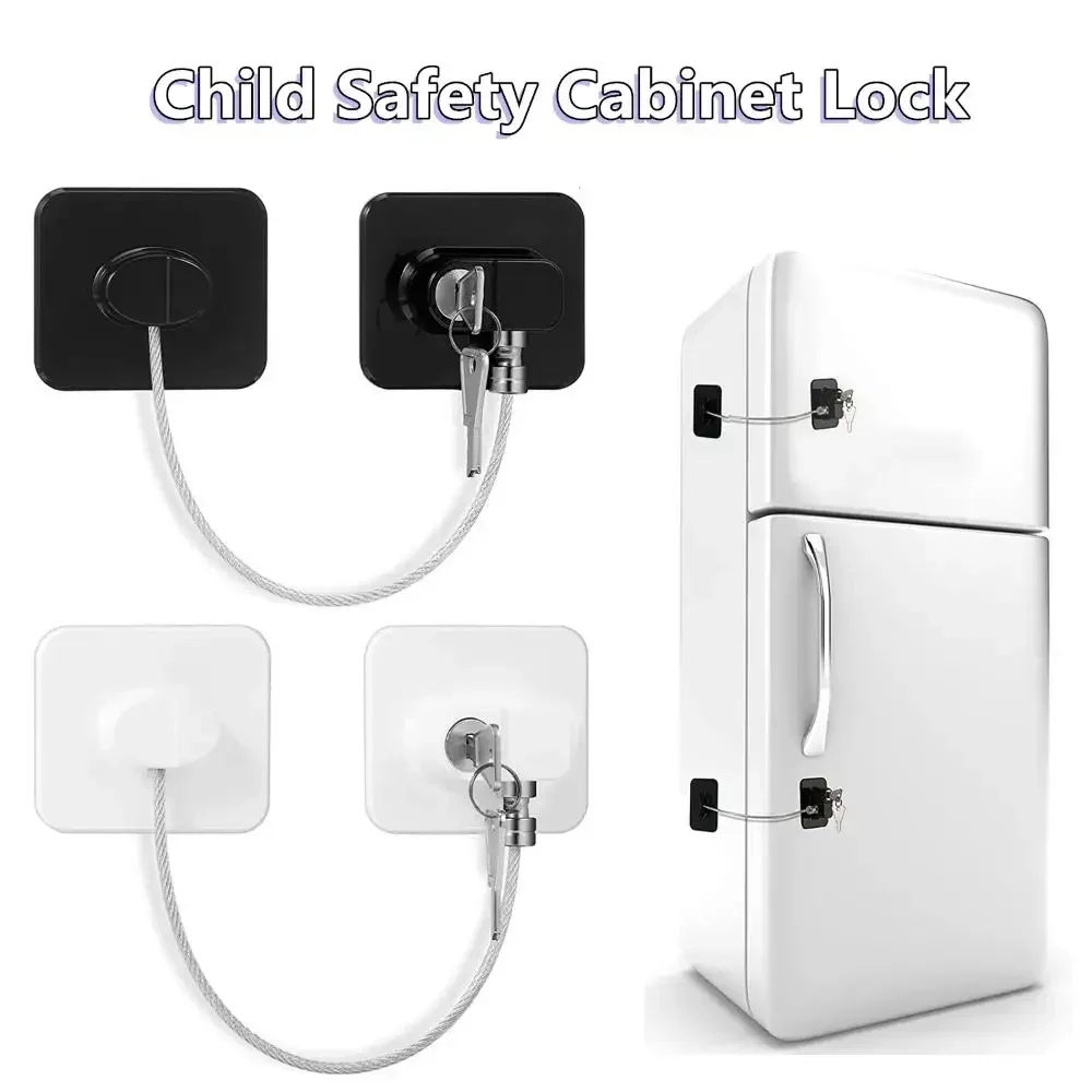 1PCS Baby Sicherheit Kühlschrank Schloss Mit Schlüssel oder Codeschloss Infant Sicherheit Schrank Schlösser Schiebe Schrank Türschlösser Image