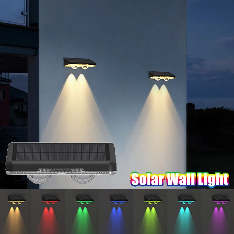 LED Solar Licht Im Freien Wasserdichte Wand Lampe RGB 3 Farbe Pfad Garten Landschaft Dekoration Balkon Hof Zaun Solar Lichter