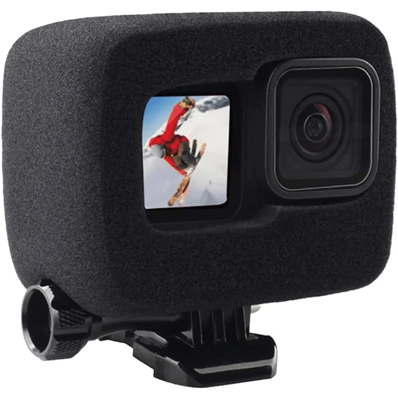 Windschutzscheibe für GoPro Hero 13 12 11 10 9, schwarze Windschutzscheiben-Schaumstoff-Abdeckung, Schwamm, Geräuschreduzierung, winddichtes Gehäuse, Go Pro 12, Zubehör Image