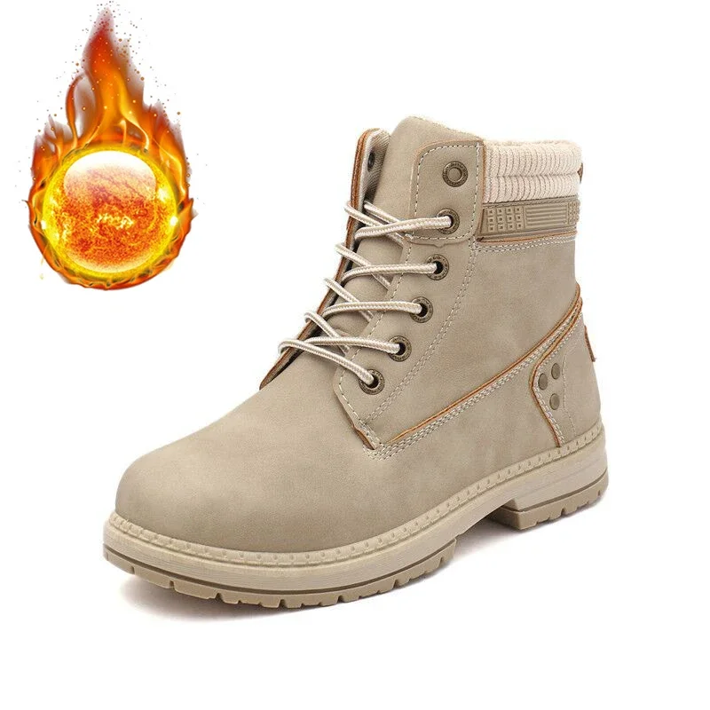 2025 Winterschuhe für Damen, modische Stiefel, flach, rutschfest, warm, Plüsch, Damen-Stiefeletten, dicke Sohle, Schwarz, Rosa, Gelb, große Größe 42, DX231