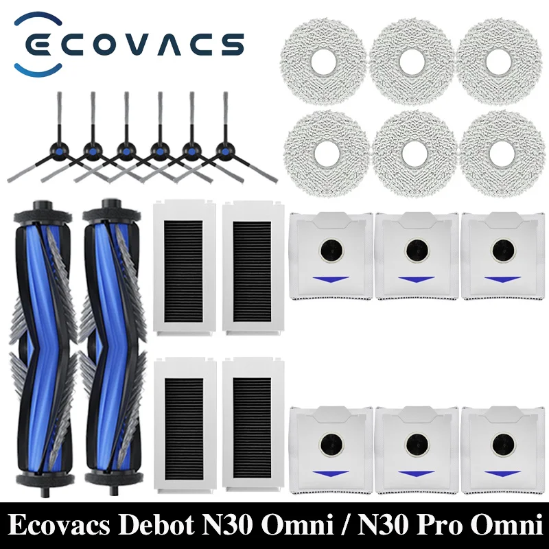 Ecovacs Deebot N30 Omni / N30 Pro Omni Roboter-Staubsauger, Ersatzteil, Zubehör, Hauptseitenbürste, Hepa-Filter, Mopp, Staubbeutel Image