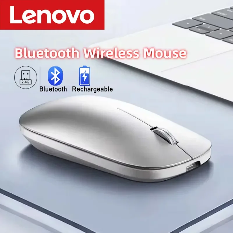 Lenovo Kabellose Maus mit Typ-C-Ladefunktion, tragbar, leiser Klick, ergonomisch, universell für Laptops, leicht, für Büro und Gaming, geräuscharm Image