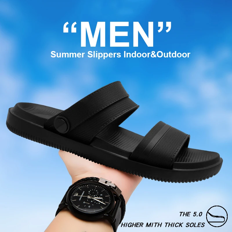 Sommer männer Hausschuhe Flachen Boden Sandalen Fahren Schuhe Indoor Outdoor Strand Hausschuhe Casual EVA Sport Turnschuhe Größe 40-45 Image