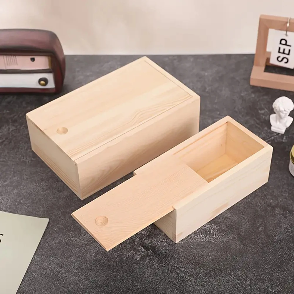 Pine Pull-out Box Schiebe Abdeckung Holz Box Holz Lagerung Box Log Schublade Holz Schmuck Organizer Fall DIY Fall