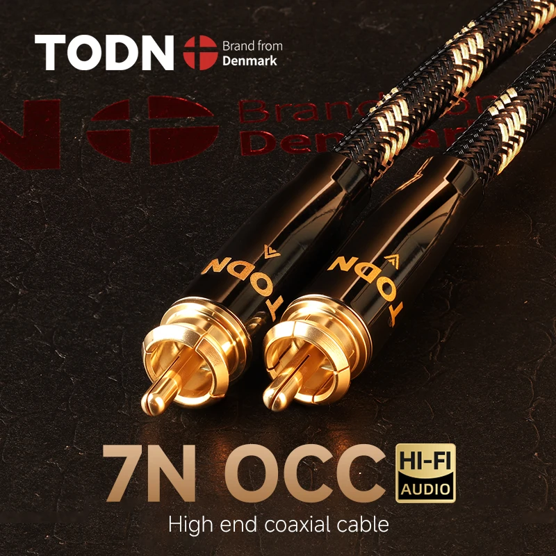 TODN Digitales Audio-Koaxialkabel 75 Ω 7N OCC High-End Rca auf Rca-Stecker Stereokabel Lautsprecher Hifi-Subwoofer-Kabel Unterkabel Image