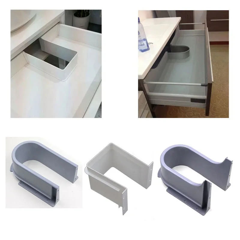 Kunststoff U Form Sink Schublade Küche Bad Möbel Schrank Einbau U unter Waschbecken Entwässerung Tülle