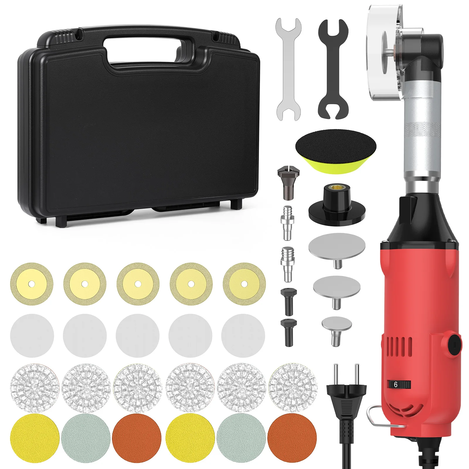 90 ° Keramikfliesen-Schönheits-Nähwerkzeug, elektrische Geradschleifmaschine, 6 variable Geschwindigkeiten, Reinigungsmaschine, Schleifmaschine, Polierer Image