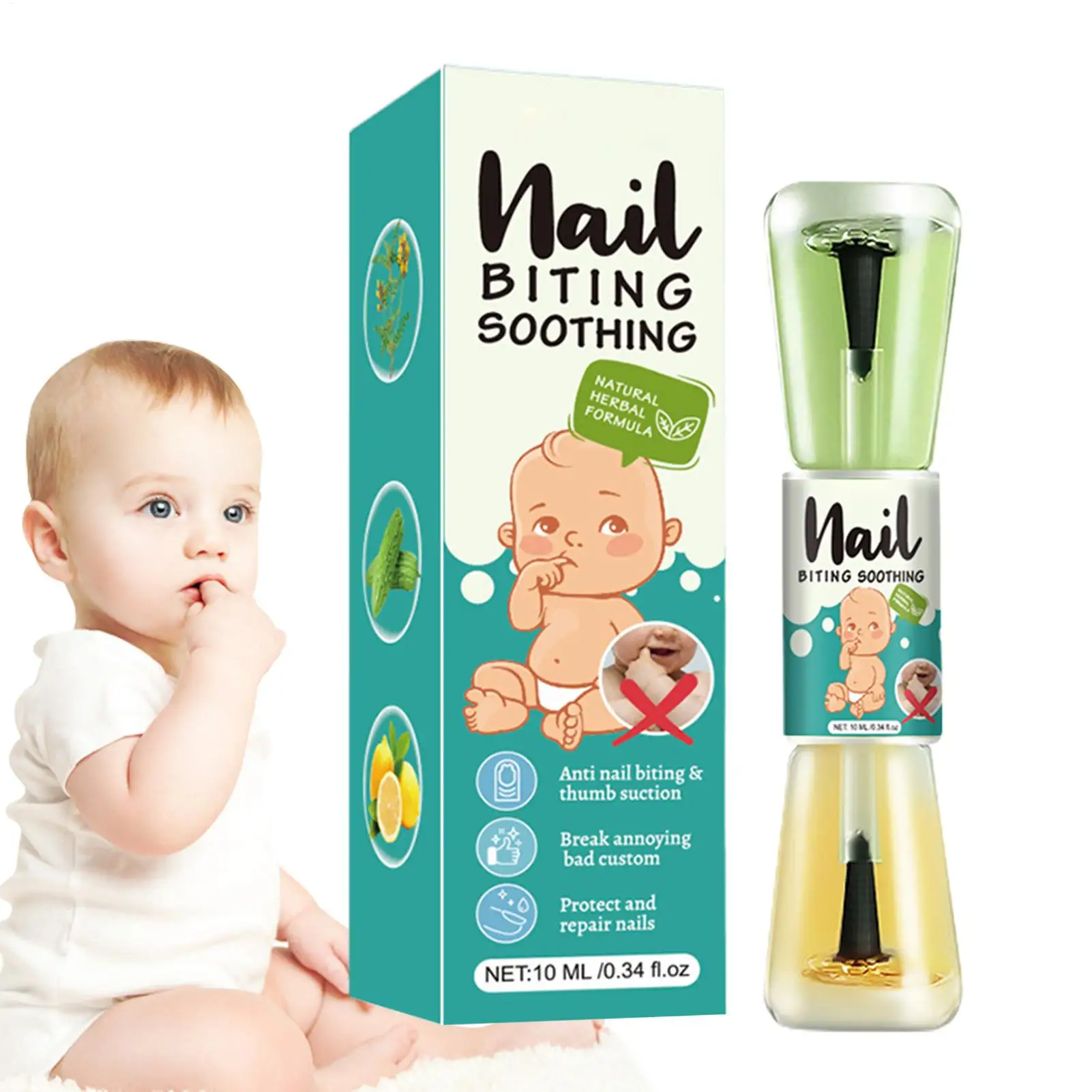 10 ml Kinder Anti-Beißnägel Bitteres Nagelwasser Keine Bisse Nagelhaut Nicht Nagellack Beißen Pflege Ungiftig Stoppen Sie das Nagelbeißen Image