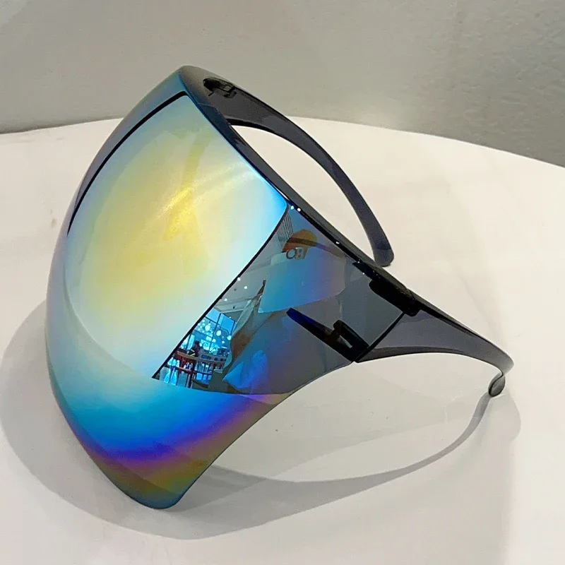 KAMMPT Riesige Sportbrille für Herren, futuristischer Spiegel, Outdoor, Radfahren, Schutzsonnenbrille, Damen, trendig, umwickelt, rund, Anti-UV-Sonnenbrille Image