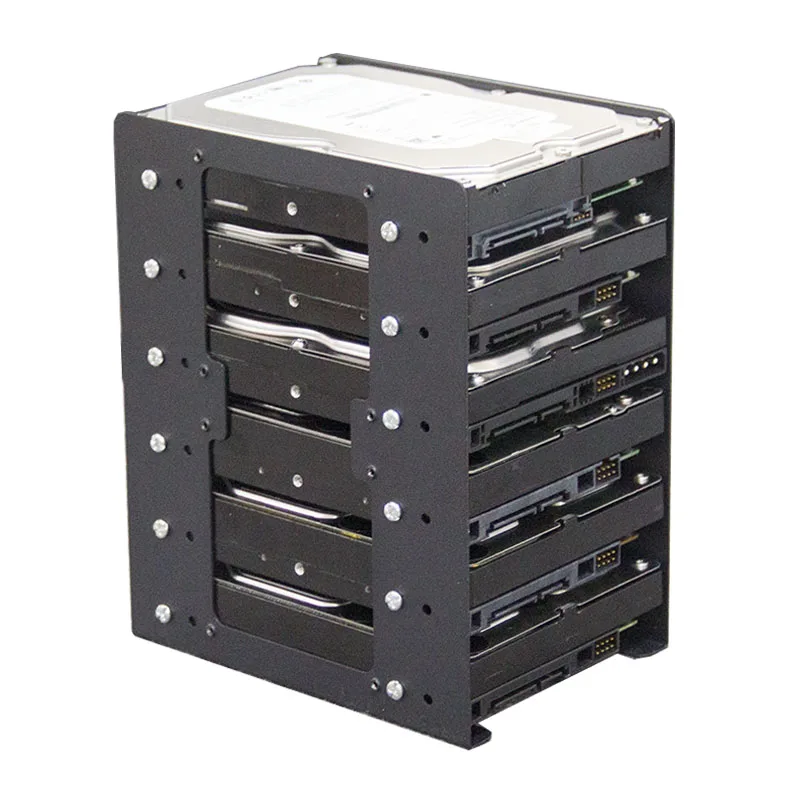 Mechanische Festplattenhalterung aus Metall, 6F-Chassis, integrierte 6 x 3,5 Zoll überlagerte Erweiterung mit Lüfterkühlung für PC-Gehäuse Image