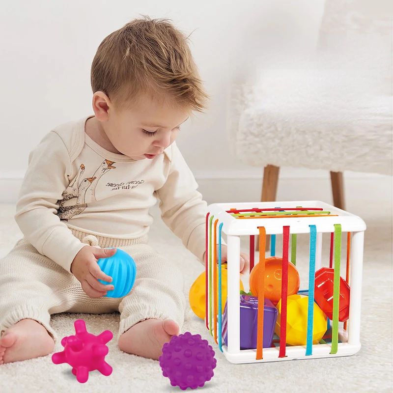 Montessori Spielzeug Kinder 0-12 Monate Früherziehung Regenbogen Cesare Aufhellung und Greifen Sensorisches Training Babyspielzeug Kunststoff Image