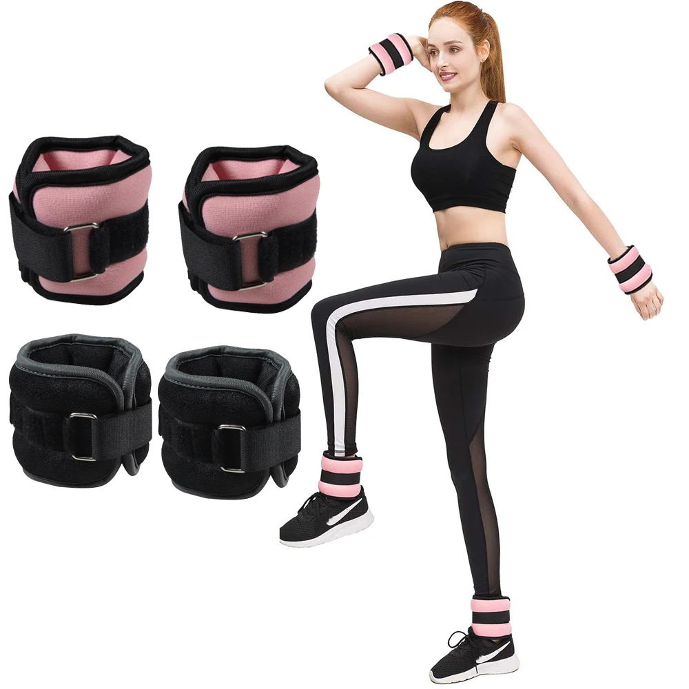1 Paar verstellbare Knöchel- und Handgelenkgewichte (0,5 kg/1 kg) – Neopren-Bein-Armgurte für Laufen, Yoga – Krafttraining für Damen und Herren