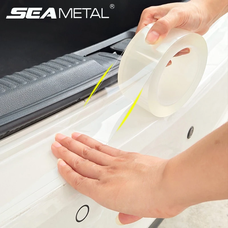 SEAMETAL Transparenter Aufkleber Autotür Kantenschutz Türschwelle Antikollisionsstreifen Autoschutzfolie für Styling-Formteile Image