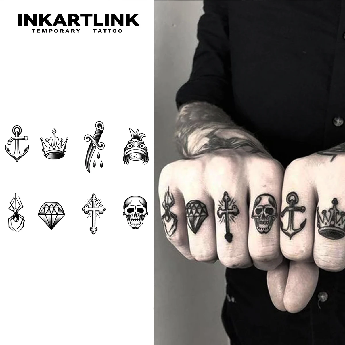 8 beliebte Stile, temporäres Tattoo, hält bis 15 Tage, neue Technologie, magischer, wasserfester, semi-permanenter Aufkleber. Image
