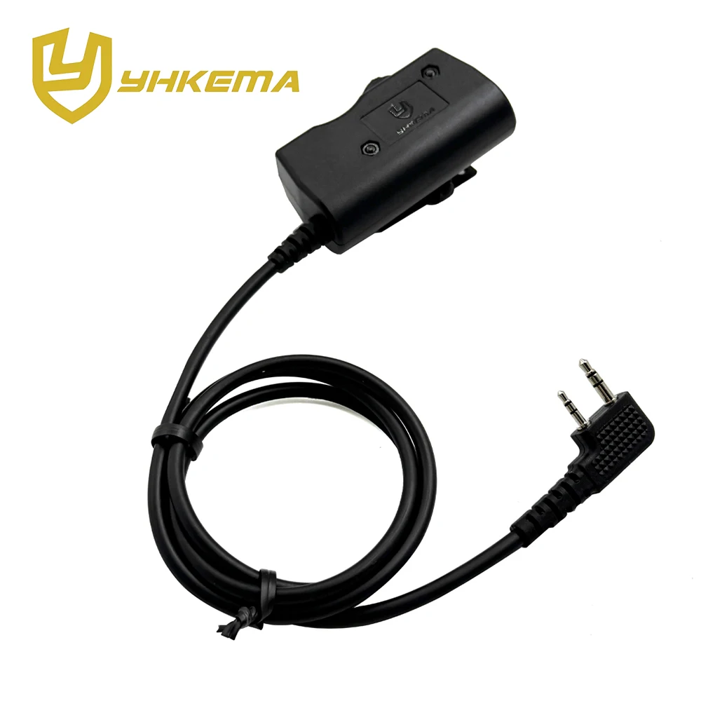 YHKEMA U94 Taktischer Kenwood, Baofeng Version PTT Standard 7.0 Stecker für Funkadapter Schwarz Image